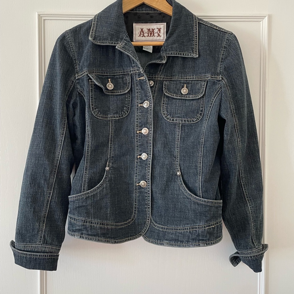 Vintage AMI Women's Denim Jacket - Dark Wash